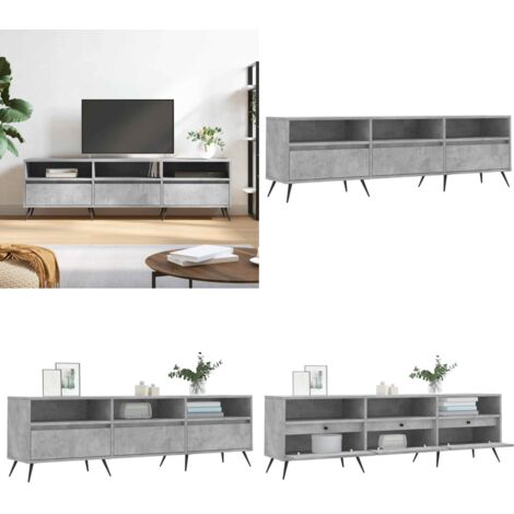 Mobile TV Grigio Cemento 150x30x44,5 cm Legno Multistrato - Mobile da salotto - Mobile da camera