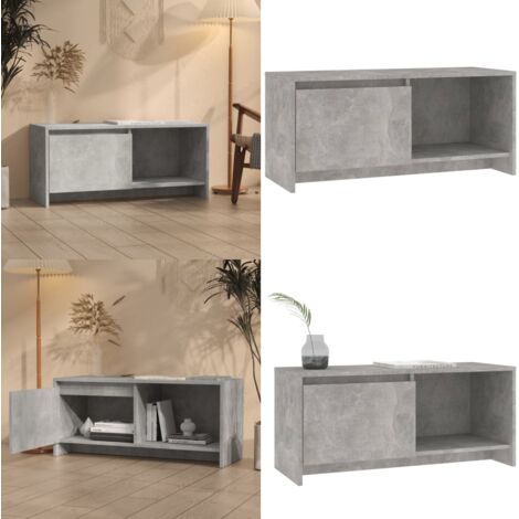 Mobile TV Grigio Cemento 90x35x40 cm in Truciolato - Armadio TV - Armadio stereo
