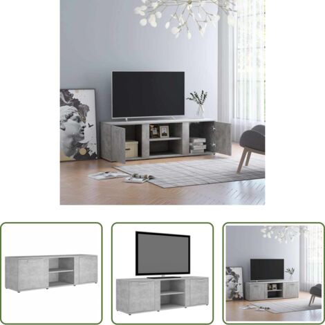 Mobile TV grigio cemento -  Mobile Porta TV Grigio Cemento 120x34x37cm in Legno Multistrato