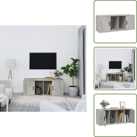 Mobile TV grigio cemento - vidaXL Mobile per TV Grigio Cemento 100x35x40 cm Legno Multistrato - Mobile TV con scomparti
