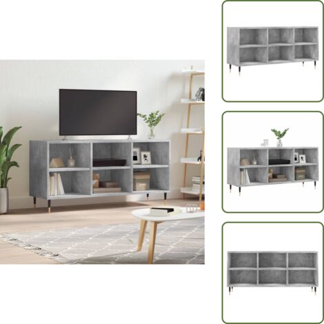 Mobile TV grigio cemento - vidaXL Mobile per TV Grigio Cemento 103,5x30x50 cm Legno Multistrato - Mobile TV con scomparti
