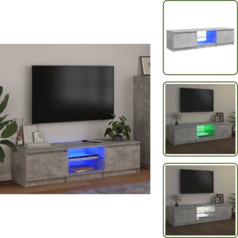 Mobile TV grigio cemento - vidaXL Mobile Porta TV con Luci LED Grigio Cemento 140x40x36 cm - TV moderna