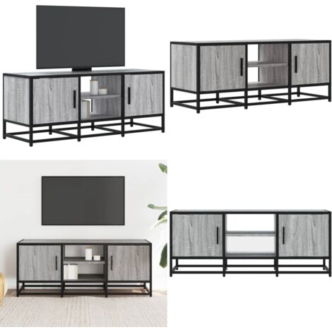 Mobile TV Grigio Sonoma 100x35x41 cm Legno Multistrato Metallo - Mobile da salotto - Mobile da camera