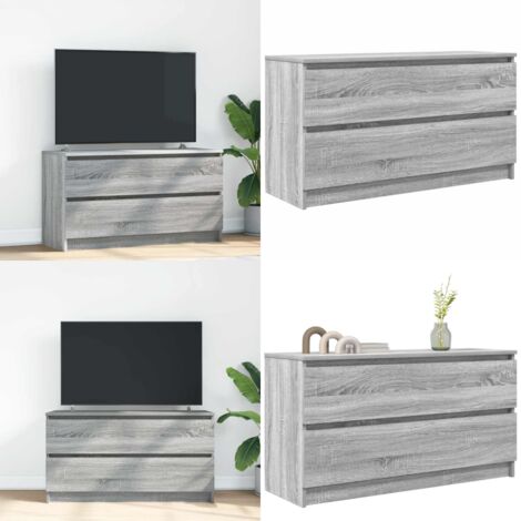 Mobile TV Grigio Sonoma 100x35x54 cm in Legno Multistrato - Mobile TV - Armadio TV