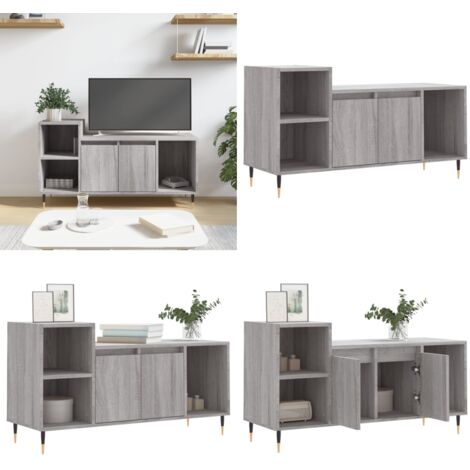 Mobile TV Grigio Sonoma 100x35x55 cm in Legno Multistrato - Mobile TV - Mobile TV in legno multistrato