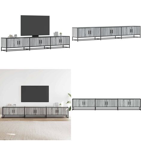 Mobile TV Grigio Sonoma 240x35x41 cm in Legno Multistrato - Mobile da salotto - Mobile da camera