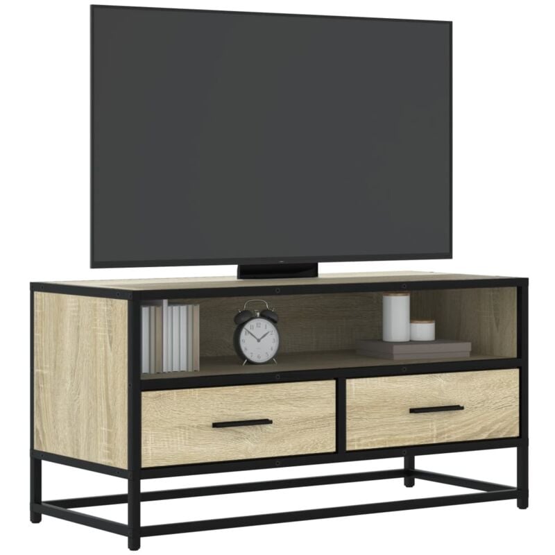 Vidaxl - Mobile tv Rovere Sonoma 80x34,5x40 cm Legno Multistrato Metallo