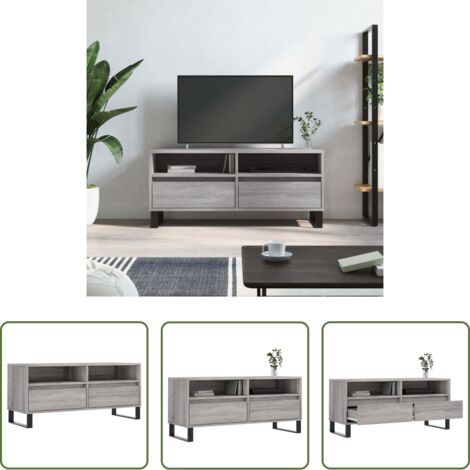 Mobile TV Grigio Sonoma -  Mobile Porta TV Grigio Sonoma 100x34,5x44,5cm Legno Multistrato