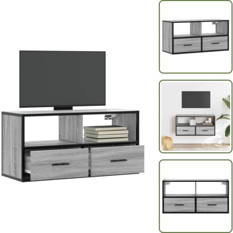 Mobile TV grigio - vidaXL Mobile TV Grigio Sonoma 80x31x39,5 cm Legno Multistrato Metallo - TV in metallo