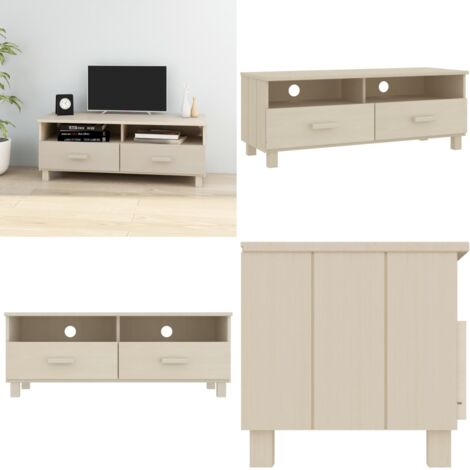Mobile TV HAMAR ambra 106x40x40 cm in Legno Massello di Pino - Armadio TV - Armadio in legno