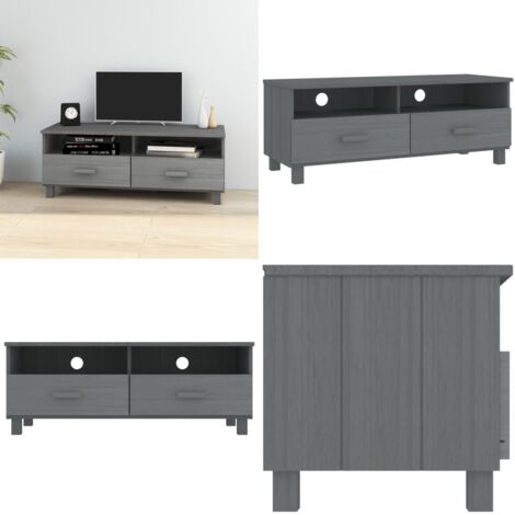 Mobile TV HAMAR Grigio Scuro 106x40x40 cm in Legno di Pino - Armadio TV - Armadio in legno