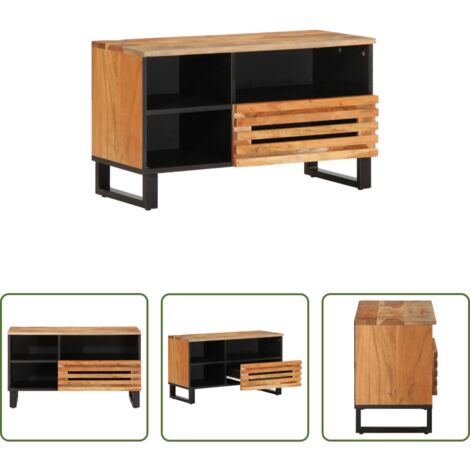 Mobile TV in acacia -  Mobile Porta TV 80x34x46 cm in Legno Massello di Acacia