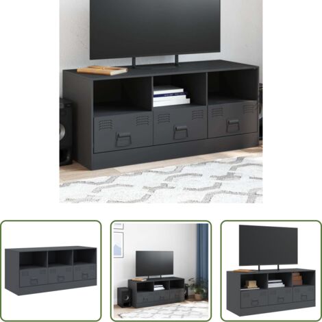 Mobile TV in acciaio -  Mobile Porta TV Antracite 99x39x44 cm in Acciaio