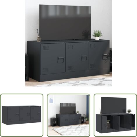 Mobile TV in acciaio -  Mobile Porta TV Antracite 99x39x44 cm in Acciaio