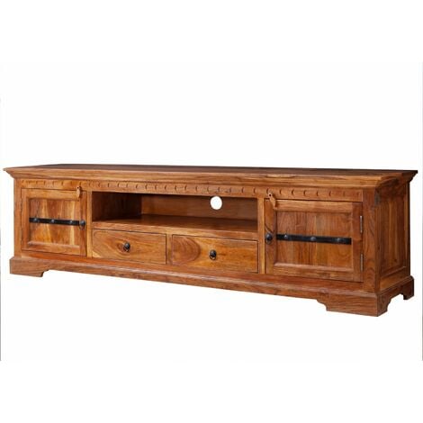 mobile TV in legno di Acacia 200x45x55 miele dorato laccato OXFORD 0326