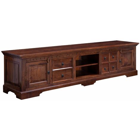 mobile TV in legno di Acacia 220x50x55 nougat laccato OXFORD 341