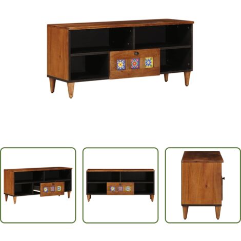 Mobile TV in Legno di Mango -  Mobile TV Noce 100 x 33 x 46 cm Legno di mango massello