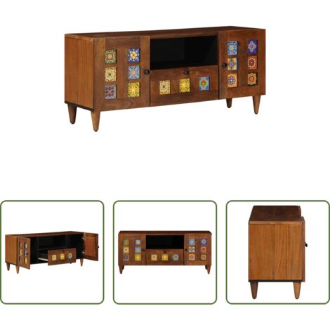 Mobile TV in Legno di Mango -  Mobile TV Noce 105 x 33 x 46 cm Legno di mango massello