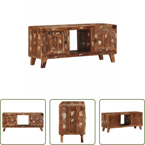 Mobile TV in legno massello -  Mobile Porta TV 105x46x32 cm in Legno Massello di Recupero