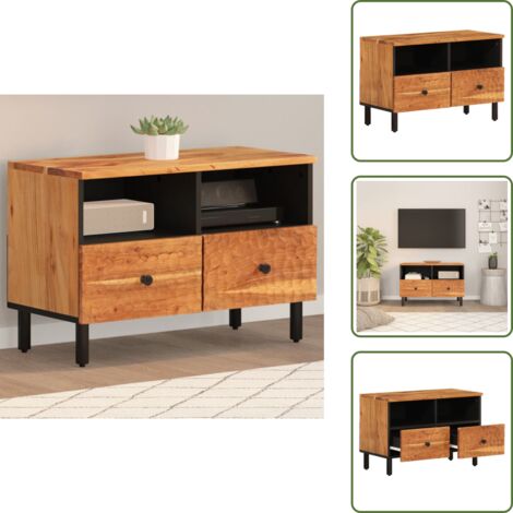 Mobile TV in legno massello - vidaXL Mobile Porta TV 70x33x46 cm in Legno Massello di Acacia -