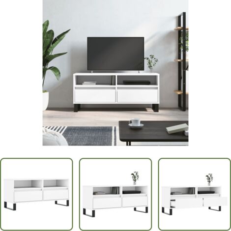 Mobile TV in legno -  Mobile Porta TV Bianco 100x34,5x44,5 cm in Legno Multistrato