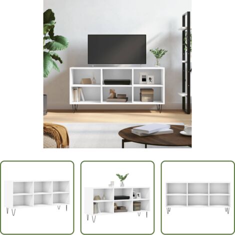 Mobile TV in legno -  Mobile Porta TV Bianco 103,5x30x50 cm in Legno Multistrato