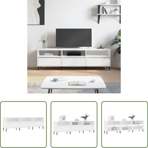 Mobile TV in legno -  Mobile Porta TV Bianco 150x30x44,5 cm in Legno Multistrato