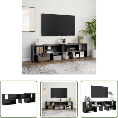 Mobile TV in legno -  Mobile Porta TV Grigio Lucido 149x30x52 cm in Legno Multistrato