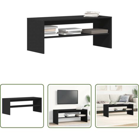 Mobile TV in legno -  Mobile Porta TV Nero 100x40x40 cm in Legno Multistrato