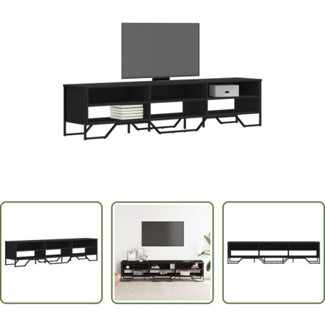 Mobile TV in legno -  Mobile Porta TV Nero 180x34x41 cm in Legno Multistrato