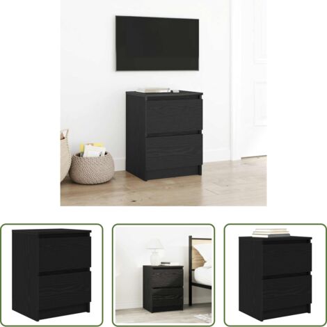 Mobile TV in legno -  Mobile Porta TV Nero 40x35x54 cm in Legno Multistrato