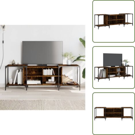 Mobile TV in Legno Multistrato - vidaXL Mobile Porta TV Rovere Fumo 153x37x50 cm in Legno Multistrato - Mobile TV Rovere Fumo