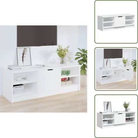 Mobile TV in legno - vidaXL Mobile Porta TV Bianco 102x35,5x36,5 cm in Legno Multistrato - Mobile TV bianco