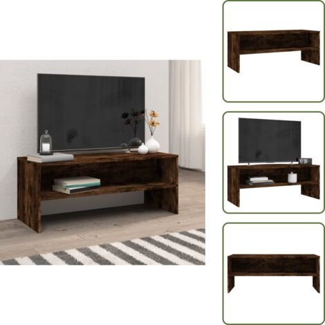 Mobile TV in Legno - vidaXL Mobile Porta TV Rovere Fumo 100x40x40 cm in Legno Multistrato - TV Stand in Legno