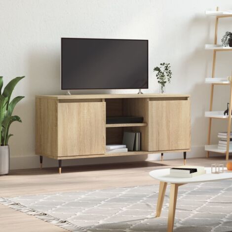 Mobile TV in Legno - vidaXL Mobile Porta TV Rovere Sonoma 104x35x50 cm in Legno Multistrato - Mobile TV con Scomparti