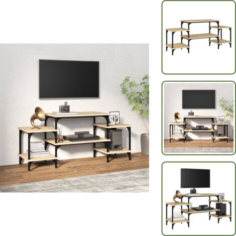 Mobile TV in Legno - vidaXL Mobile Porta TV Rovere Sonoma 117x35x52 cm in Legno Multistrato - Mobile TV con gambe regolabili