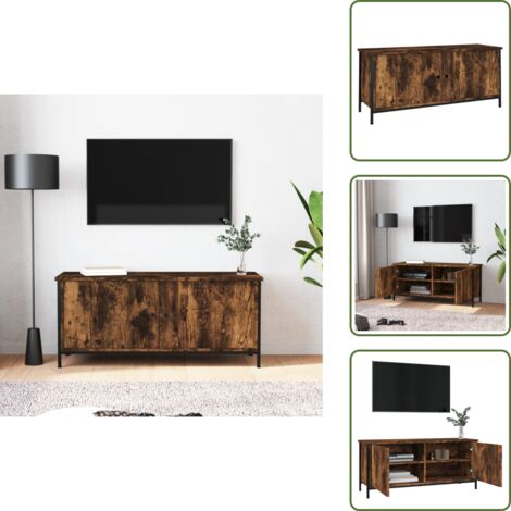 Mobile TV in legno - vidaXL Mobile TV con Ante Rovere Fumo 102x35x45 cm Legno Multistrato - TV in legno multistrato