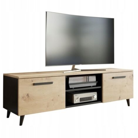 Mobile TV in stile scandinavo per TV Bergen 120 cm artigianale/nero