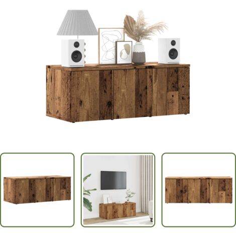 Mobile TV in truciolato -  Mobile Porta TV Legno Vecchio 80x34x30 cm in Legno Multistrato