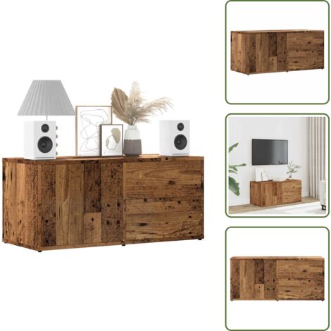 Mobile TV in truciolato - vidaXL Mobile Porta TV Legno Antico 80x34x35,5 cm Legno Multistrato -