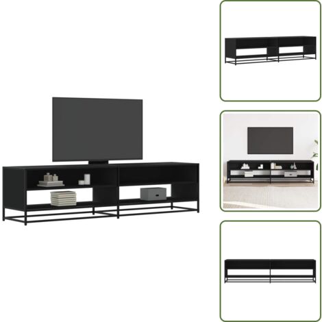 Mobile TV in Truciolato - vidaXL Mobile Porta TV Nero 180,5x40x46 cm in Truciolato - Mobile TV con Ripiani