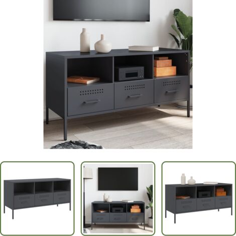 Mobile TV industriale -  Mobile TV Antracite 100,5x39x50,5 cm in Acciaio