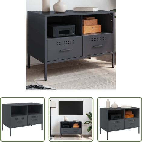 Mobile TV industriale -  Mobile TV Antracite 68x39x50,5 cm in Acciaio