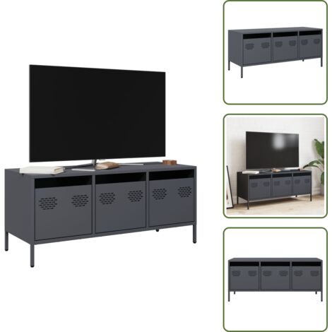 Mobile TV industriale - vidaXL Mobile TV Antracite 101,5x39x43,5 cm Acciaio Laminato a Freddo - Mobile TV antracite