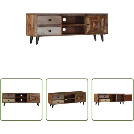 Mobile TV mango -  Mobile Porta TV 118x30x40 cm in Legno Massello di Mango