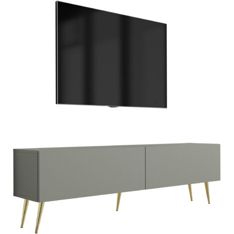 Mobile TV : Marrone Caramello, 140 x 52 x 32 cm, Gambe dorate