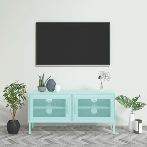 Mobile TV Menta 105x35x50 cm in Acciaio vidaXL