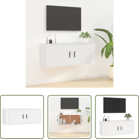 Mobile TV -  Mobile Porta TV a Parete Bianco 100x34,5x40 cm