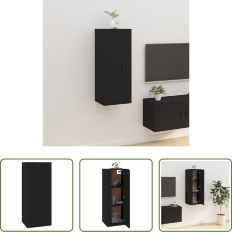 Mobile TV -  Mobile Porta TV a Parete Nero 40x34,5x100 cm