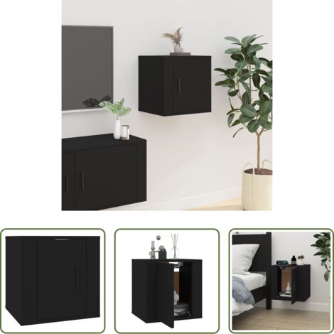 Mobile TV -  Mobile Porta TV a Parete Nero 40x34,5x40 cm